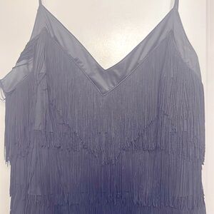 Guess fringed flapper black dress 12
